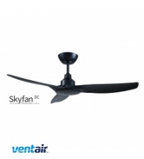 Ventair Skyfan DC Ceiling Fan 48" with Remote Control & No Light - Black